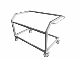 Wózek na jedną trumnę z materiału stal gat. 1.4301